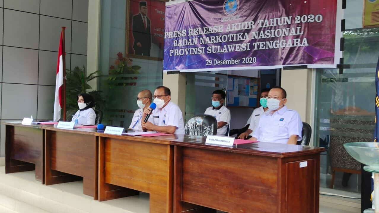 BNNP Sultra Gelar Press Release Akhir Tahun 2020
