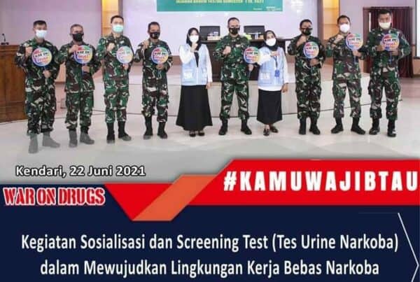 Korem 143 HaluOleo Kendari Gandeng BNNP Sultra Laksanakan Sosialisasi dan Screening test