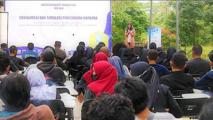 Ratusan Mahasiswa Baru Program Pendidikan Vokasi Universitas Halu Oleo Dibekali Sosialisasi dan Simulasi Pencegahan Narkoba