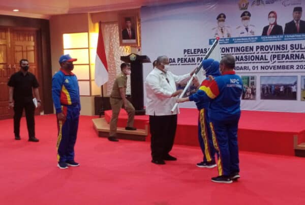 BNNP Sultra Hadiri Acara Pelepasan Kontingen Sulawesi Tenggara Menuju Pekan PARALYMPIK Nasional XVI Papua Tahun 2021