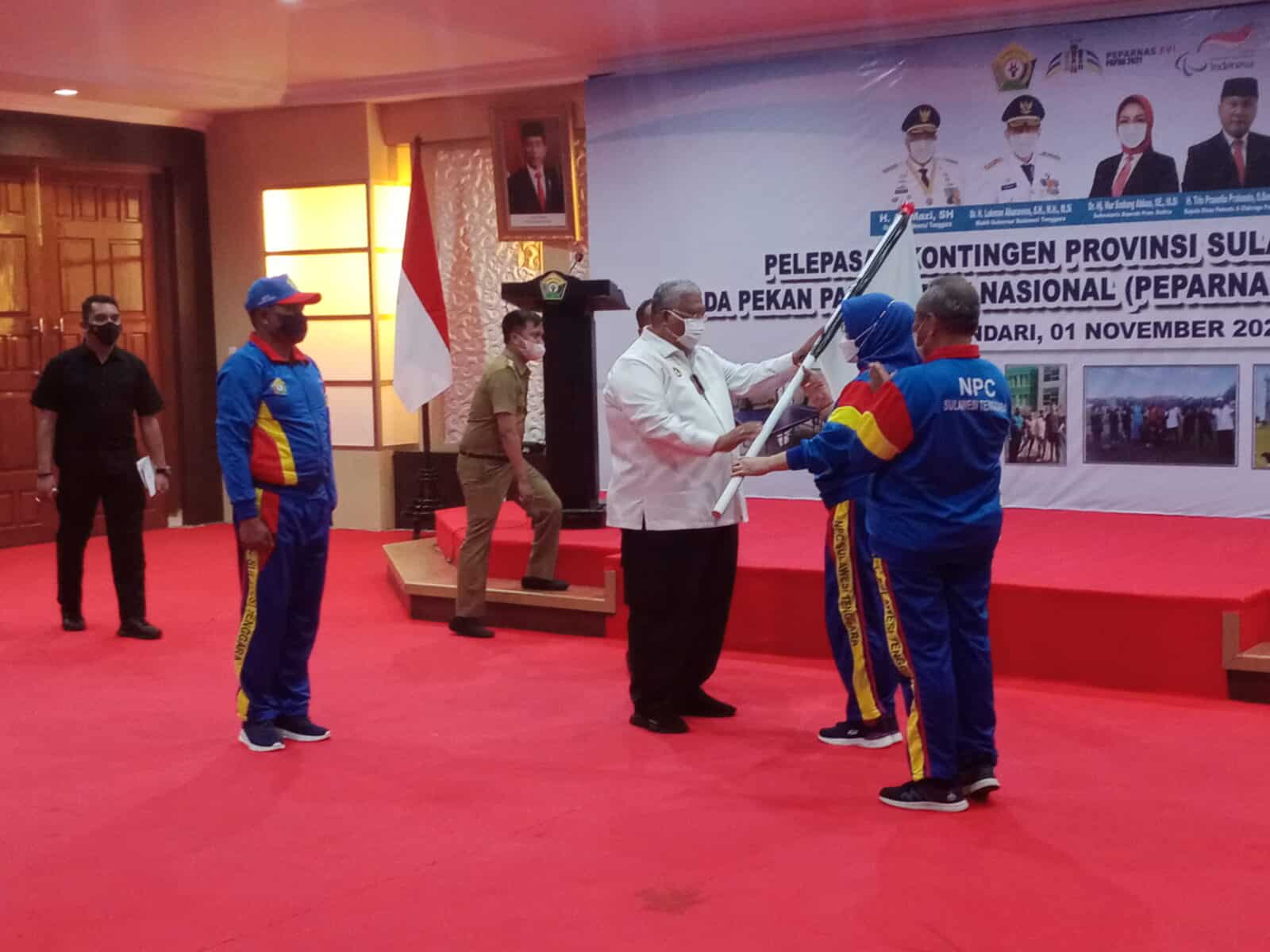 BNNP Sultra Hadiri Acara Pelepasan Kontingen Sulawesi Tenggara Menuju Pekan PARALYMPIK Nasional XVI Papua Tahun 2021 BNNP Sultra Hadiri Acara Pelepasan Kontingen Sulawesi Tenggara Menuju Pekan PARALYMPIK Nasional XVI Papua Tahun 2021